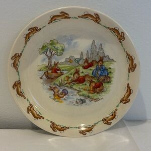ROYAL DOULTON BUNNYKINS saucer small plate picnic scene made in England